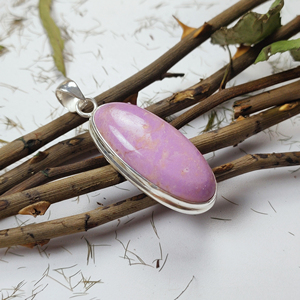 Oval Cabochon Phosphosiderite Gemstone Pendant 925 Sterling Silver | Handmade Silver Jewelry Wholesale - Product Image 3