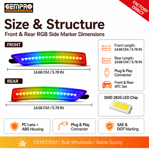 Feux de position latéraux LED RGB avant et arrière pour Ford Mustang S650 Gen7 2024 et plus, en stock aux États-Unis, approvisionnement facilité pour les revendeurs - Product Image 5