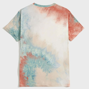 Custom printed tie dye <b>tshirts</b> for men breathable summer cotton oem production with logo design and private label options - Product Image 3