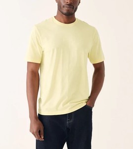 Nouveau design respirant t-shirts pour hommes vêtements goutte épaule hommes chemises col rond manches courtes couleur citron coupe régulière entraînement - Product Image 5