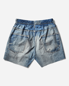 2026 Eco-Friendly Quick Dry High Waist <b>Button</b> Fly Denim <b>Jeans</b> Streetwear Hip Hop Casual Fashion Men Regular Board Shorts Cropped - Product Image 2