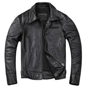 Chaqueta de Motociclista de Cuero Vacuno 100% Marrón Vintage 2025 de Primera Calidad para Hombre, Chaqueta de Cuero Genuino Ligera Talla XL para Invierno - Product Image 5
