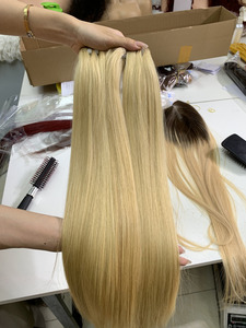 Paquetes Virgin 100% Cierre de cabello vietnamita Ombre brillante 22 pulgadas o longitud personalizada Sin químicos/enredos disponibles - Product Image 3