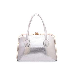 Bolso de lujo plateado de lujo P35833, bolso de fiesta de boda con solapa cuadrada adornado con diamantes, cadenas de perlas, bolso de noche elegante brillante - Product Image 1
