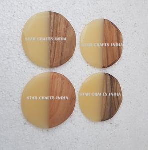 Decorative Drink Mats Pads Designer Metal Inlay <b>Wooden</b> Coasters <b>Placemats</b> Accessories Kitchen Supplies at Direct Factory Price - Product Image 3