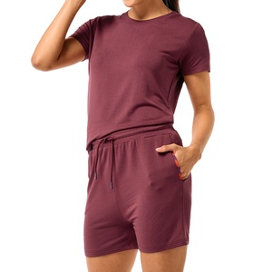 Pantalones Cortos Deportivos Personalizados con Logotipo para Mujer, 100% Algodón, Felpa, Transpirables, Cintura Elástica, Estilo Urbano, Bolsillos Tipo Cargo, BY BS 2026 - Product Image 1