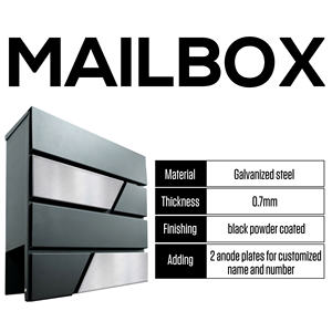 Buzón independiente de acero galvanizado de estilo americano al por mayor para el hogar, duradero, impermeable, montado en la pared, apartamento inteligente antirrobo - Product Image 3