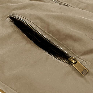 Veste bomber pour homme, col montant, printemps/automne, fermeture éclair intégrale, rembourrée, coupe-vent, épaisse, veste de pilote, streetwear, veste bomber pour homme - Product Image 6