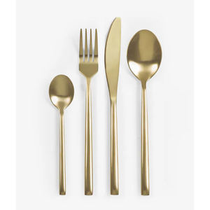 Utensilios de Metal de dos tonos, cuchillo de Metal, tenedor, cuchara, juego de cubiertos, mango único de acero inoxidable, juego de cubiertos, acero con espejo - Product Image 2