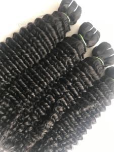 Top 100% Premium 20 "cuticule bouclée profonde alignée cheveux vierges indiens Double trame simple dessiné exporté par le meilleur fournisseur - Product Image 4