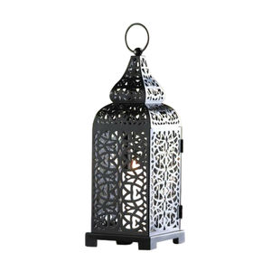 Hot Selling Flameless Handmade Eco-Friendly Modern Design Home Tabletop Decor Hanging <b>Lantern</b> Superior Quality Iron Metal <b>Black</b> - Product Image 1
