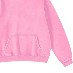 Nueva moda Rosa lavado ácido sudaderas con capucha para mujer algodón manga larga cadena de talla grande nueva ropa de invierno Lisa sudaderas con capucha para mujer - Product Image 4