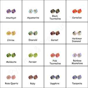 Boucles d'oreilles unisexes en argent sterling 925 avec pierre précieuse percée de cristal de diamant Herkimer - Product Image 6