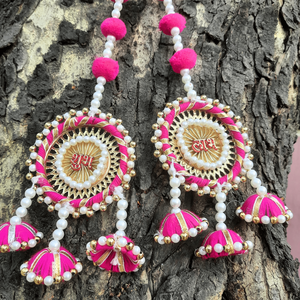 New Arrival PomPom Garlands Pompom Shubh Labh Hanging Beautiful Moti Mala Work Hangings for Home, Wedding Decor Garlands - Product Image 6