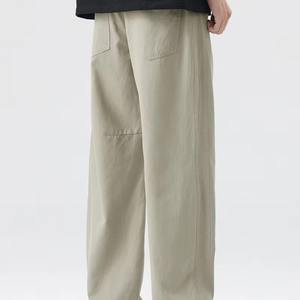 Pantalones ecológicos naturales para hombre, transpirables, frescos, Retro, sueltos, rectos, para restaurante, Primavera Verano 2025 - Product Image 4