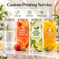 Nouvelles canettes populaires en plastique PET transparent avec couvercles, bocaux transparents pour boissons (café glacé, thé aux perles, soda), logo personnalisé disponible