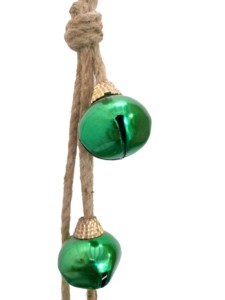 Décoration de Noël moderne en corde de jute ronde de 45 mm, turquoise, quatre coupes, peinte, artisanat en métal plaqué fer - Product Image 4