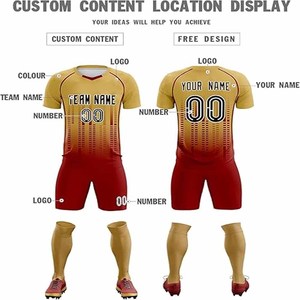 Maillot de football personnalisé de haute qualité, séchage rapide, respirant, tenue de football confortable, uniforme, téléchargé par Dress Sports - Product Image 6