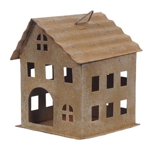 CASA DE PÁJAROS COLGANTE GALVANIZADA HECHA A MANO PERSONALIZADA CASA DECORATIVA DE METAL PARA ORNAMENTO DE NAVIDAD - Product Image 4