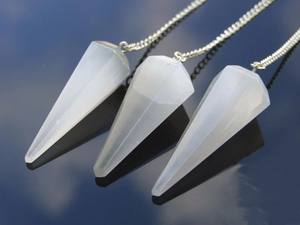 Péndulo de selenita Natural de 40mm más vendido para adivinación de radiestesia Reiki Chakra recuerdo cristal piedra preciosa estatuilla cristal - Product Image 2
