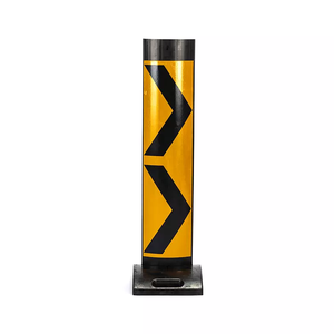 Conception incurvée de produit d'avertissement de trafic de chevron/délinéateur pliable en PE de 1140mm pour une meilleure visibilité - Product Image 1