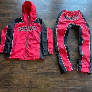 OEM Custom LOGO Plus Size Stripe Sweatpants Nylon Stacked <b>Joggers</b> Streetwear Straight Outdoor Unisex Polyester Nylon Tracksuit - Product Image 3