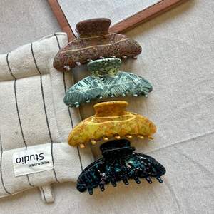 Pince à cheveux en acétate acrylique style coréen pour cheveux longs vert jaune - Product Image 3