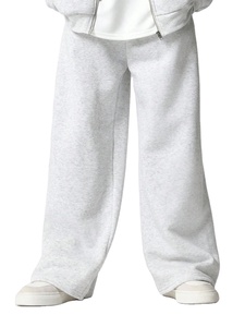 Boys Gray Cotton Tracksuit Hoodie With Zipper Full Length Pants Loose Fit Casual Jogging Suit Solid Color Autumn Wear - Product Image 5
