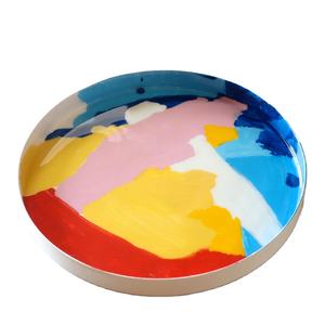 ถาดเสิร์ฟหลากสีทันสมัยพร้อมที่จับสำหรับตกแต่งบ้านอาหารบนโต๊ะจากผู้ผลิตอินเดีย - Product Image 1