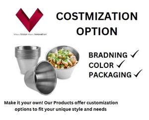 ถ้วยชาและจานรองทำจากสแตนเลสถ้วยซอสโลหะ - Product Image 3