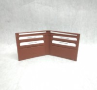 Dompet kulit pria pemegang kartu aman RFID dompet merek kustom ramping pola rajutan tenun sederhana berjalin kecil toko grosir terbuka