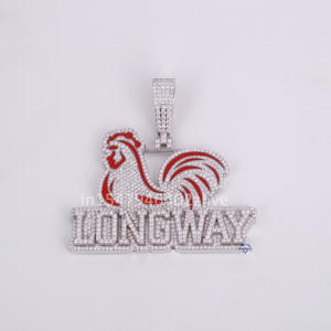 Pendentif tendance en or blanc 14kt de style Hip Hop grande lettre taille VVS clarté diamants cultivés en laboratoire pour les fêtes - Product Image 1