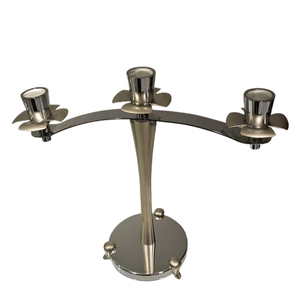 เชิงเทียนแบบ3แขนทำจากสเตนเลสสตีลมีสไตล์ขัดเงาบนโต๊ะขัดเงาไม่เหมือนใครสำหรับตกแต่งคริสต์มาสที่สวยงามเทียนอื่นๆ - Product Image 1