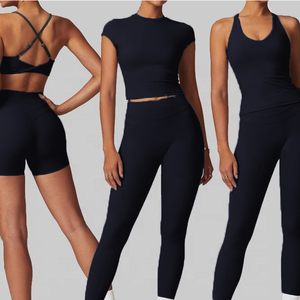 Newest Bra and <b>Shorts</b> Active Tight Fitting <b>Short</b> Top Casual Fitness <b>Trousers</b> Set Halter Accept OEM Service Gym Clothing - Product Image 2