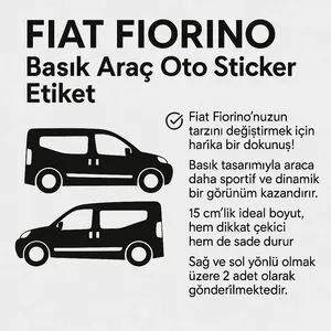 Calcomanía de Lujo para Fiat Fiorino, Diseño de Silueta de Vehículo de Perfil Bajo (2 Piezas), Diseño de Letras Personalizable - Product Image 1