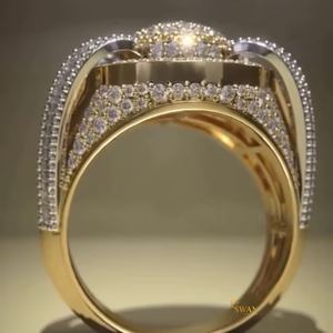 Anillo King de plata 925 de lujo para hombres Hip Hop helado con pavé completo VVS diamantes cultivados en laboratorio joyería de declaración para fiesta de boda - Product Image 4