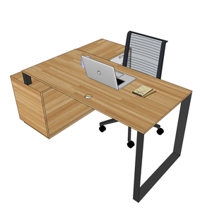 Escritorio Ejecutivo Industrial GDTGQ005 con Patas Triangulares de Hierro, Posición de Rodillas, 2 Patas en Contacto con el Suelo, 2 Soportes para Gabinetes, 80x160cm - Product Image 5