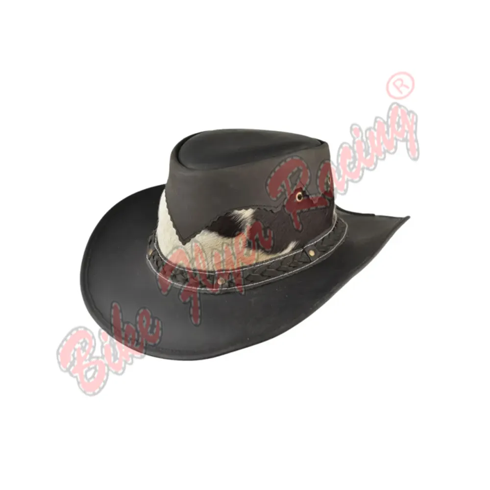 Cappello da Cowboy in vera pelle cappello occidentale cappello Outback uomo donna cinturino intrecciato in pelle bovina elegante elegante Casual