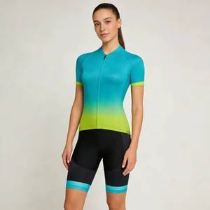 Maillot de Ciclismo para Mujer de Secado Rápido, Transpirable, Alta Elasticidad, Color Degradado, Manga Corta, para Ciclismo de Carretera y Montaña, Deportes al Aire Libre - Product Image 1