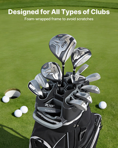 <span class=keywords><strong>Sac</strong></span> de golf haute performance gris et noir avec 14 compartiments, tissu imperméable de qualité supérieure, <span class=keywords><strong>sac</strong></span> de transport complet <span class=keywords><strong>pour</strong></span> <span class=keywords><strong>chariot</strong></span> de golf - Product Image 3