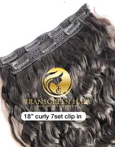 Exportation de qualité supérieure temple indien vierge 18 ''lâche bouclée avec processus à vapeur clip dans les extensions donneur unique cheveux vendeur indien - Product Image 3
