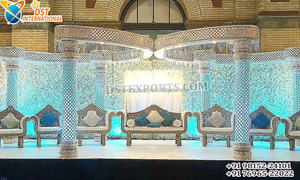 Modish เสาคู่สำหรับงานแต่ง Mandap ที่น่าตื่นตาตื่นใจ FRP mandap สำหรับพิธีแต่งงานที่สวยงามของชาวอินเดีย - Product Image 4