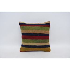 Multicolor Kilim Patchwork Wool Pillow 14x14 Inch Luxury Decorative Cushion Vintage <b>Fluffy</b> Leaves Pattern Portable <b>Bedding</b> - Product Image 1