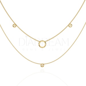 Collier personnalisé en argent sterling 925 brillant à double couche Collier tendance de mariage style Leb Grown Diamonds Personnalisable à la mode - Product Image 6