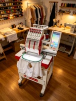 Machine à broder professionnelle à tête unique avec création de motifs flexibles pour la décoration personnalisée de vêtements