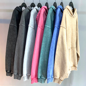 Sweats à capuche zippés délavés vintage pour hommes et femmes Vêtements de rue en coton personnalisés Sweats à capuche d'hiver Vêtements pour hommes - Product Image 2