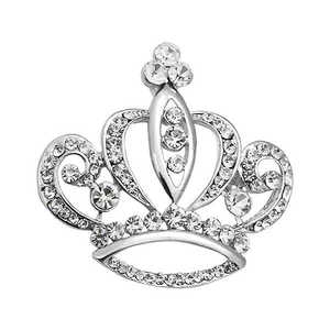 Kriaa White Austrian Zircon & Rhinestone Saree Pin <b>Brooch</b> <b>Silver</b> & Gold Plated Floral Pattern for Wedding & Party Gift-1500241 - Product Image 1