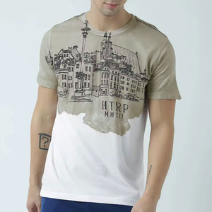 Hommes 100% gros budget amical hommes col en V sérigraphié t-shirt nouveau Look à la mode tenue hommes sérigraphié t-shirt - Product Image 1