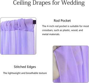 ม่านผ้าชีฟองสีม่วงสำหรับงานเลี้ยงวันเกิดเจ้าสาว - Product Image 2