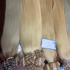 Extensions de cheveux humains bruts vietnamiens vierges Remy non traités, bande ondulée droite naturelle, cuticule alignée, doux et confortable - Product Image 2